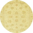 thumbnail image 1 of Ahgly Company Machine Washable Indoor Round Abstract Mustard Yellow Area Rugs, 8' Round, 1 of 7