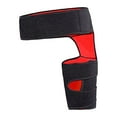 thumbnail image 2 of Hip Brace Compression Wrap Pulled Quadriceps Muscles Support Brace Thigh Compression Sleeve for Quad Muscle Strains, Both Legs, Men, Women Black and Red, 2 of 9