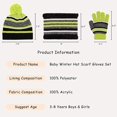thumbnail image 4 of GRNSHTS Winter Kids Hat Scarf Gloves Set Knit Fleece Lined Beanie Neck Warmer Mittens for Toddler Boys Girls 3-8 Years (Green), 4 of 6