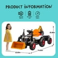thumbnail image 4 of 24V Kids Ride on Excavator Digger Toy Cars, Ride on Construction Toy w/4-in-1 Construction Attachments (Excavator, Dump Truck & Bulldozer), Electric Tractor Car w/Remote Control, Swivel Seat, Orange, 4 of 7