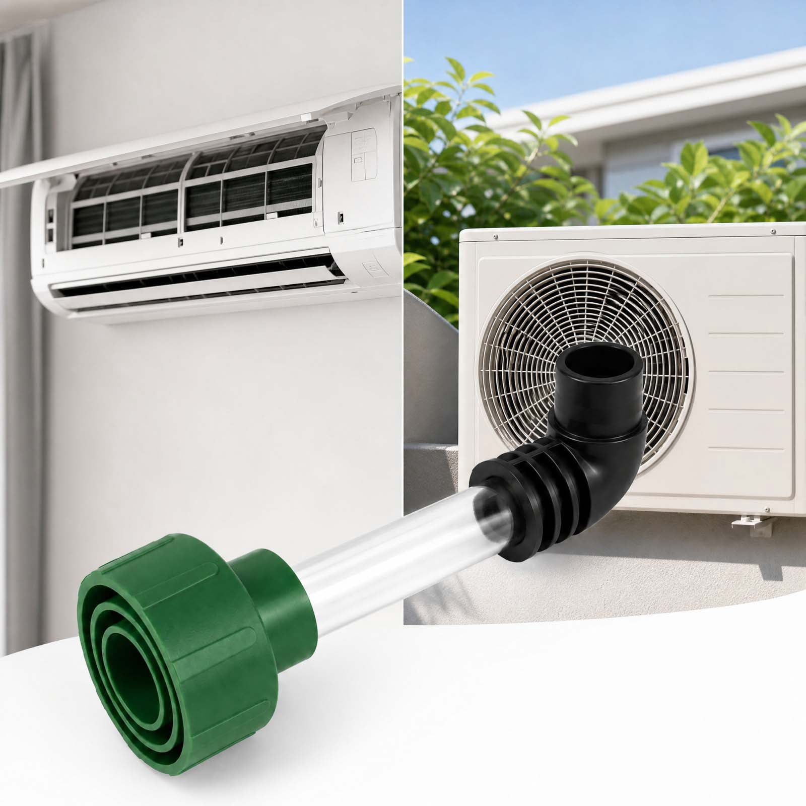 AC Drain Line Cleaner Adapter, 1Pc Plastic Universal HVAC to PVC Wet Vac Attachment, Heavy Duty Unclogger Pipe Connector for Air Conditioner Maintenance Home Office, 8.27 Inch