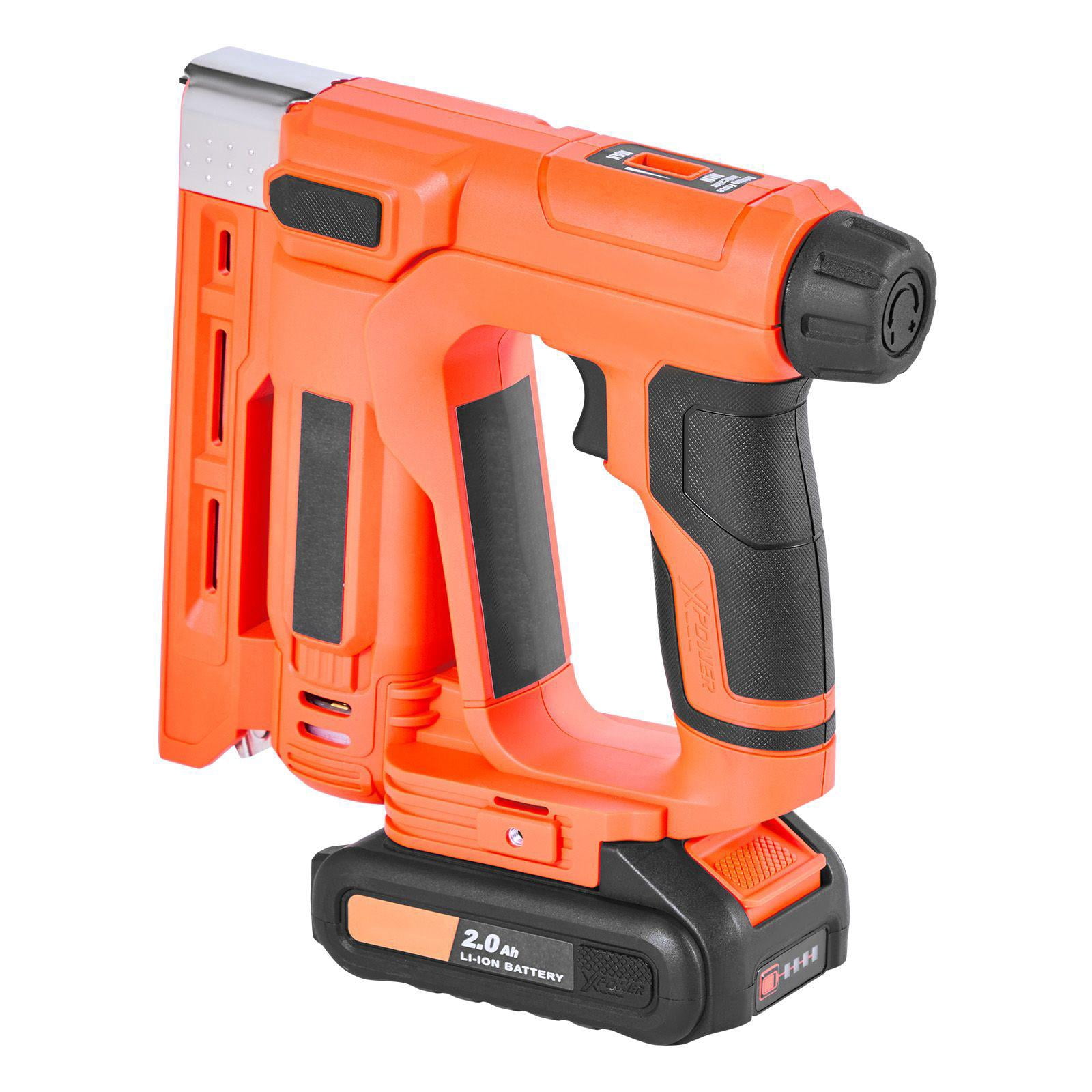 Cordless Brad Nailer Staple Gun 2 in 1 18 Gauge 5/8 Inch with 1000 Staples 1000 Nails Battery Charger Non Slip Rubber Grip for Woodworking DIY
