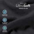 thumbnail image 3 of Bare Home Washed Sheet Set - Premium 1800 Collection - Deep Pocket - 4 Piece - Queen, Black, 3 of 8