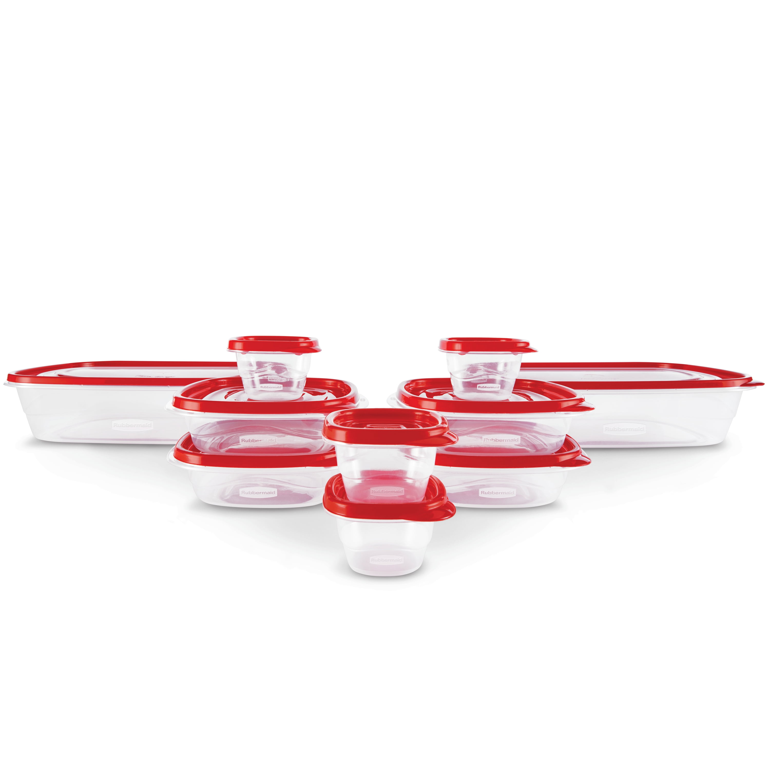 Rubbermaid TakeAlongs Food Storage Containers, 20 Piece Set, Ruby Red