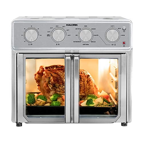 Kalorik 26 Quart Analog MAXX Air Fryer Oven with 7 Accessories, Stainless Steel