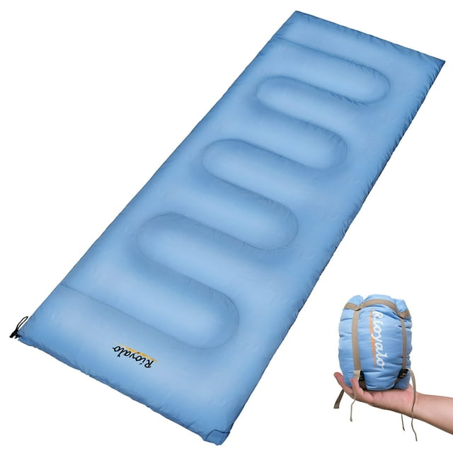 RIOYALO Sac de Couchage Ultraléger pour Randonnée / Sacs de Couchage Compacts et Légers pour Camping Adulte / 3 Saisons Temps Frais/chaud Sacs de Couchage avec Compression Rectangulaire - 75 X 33 Po