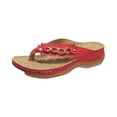 thumbnail image 2 of Willtoo Orthopedic Sandals for Women Arch Support Flip Flops Comfortable Summer Open Toe Boho Wedge Sandals Casual Slip On Walking Shoes Dressy Orthotic Wide Width Beach Vintage Flats Slippers, 2 of 5