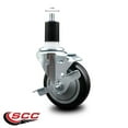 thumbnail image 2 of 4 Inch Black Poly Swivel 1-1/2 Inch Expanding Stem Caster with Brake SCC, 2 of 2