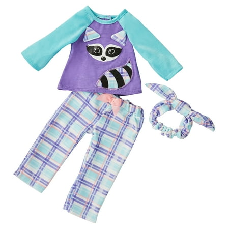 My Life As Purple & Blue Raccoon Pajamas with Headband for 18” Dolls, 3 Pieces