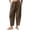 Coffee-womens capri pants, variant on Womens Linen Harem Pants Casual Loose Fit Wide Leg Cropped Pants Lightweight Drawstring Elastic Waist Pant with Pockets