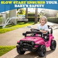 thumbnail image 5 of Zimtown 12V Kids Ride On Truck Car w/Parent Remote Control, Spring Suspension, LED Lights, Pink, 5 of 8