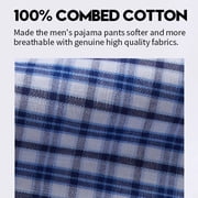 DAKIMOE Mens Sleep Shorts Pajama Shorts Cotton Sleeping Short Pajamas Bottoms for Men Comfy Mens Board Shorts Sleepwear Lounge Bottom, Gray Plaid, M