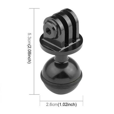 Image of Rotating Ball， ball head Mount CNC Aluminum Ball Head Adapter Mount Compatible for Osmo Action GoPro HERO and Other Action Cameras Black