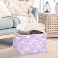 thumbnail image 3 of Yayeee Collapsible Storage Bin with Lid Fabric Closet Decorative Basket with Handles, Purple Cartoon Rabbit Pattern, 3 of 7