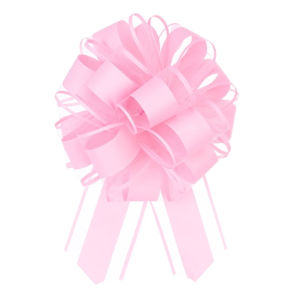 10pcs 6 Inch Large Big Pull Bow Organza Gift Wrapping Bows Ribbon for Wedding Car Christmas Bow, Pink