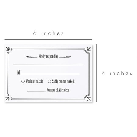 RSVP Cards - 50-Pack RSVP Postcards, Response Card, Wedding Return Cards - RSVP Reply for ...
