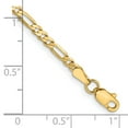 thumbnail image 3 of Primal Gold 14 Karat Yellow Gold 2.75mm Flat Figaro Chain Bracelet, 3 of 11