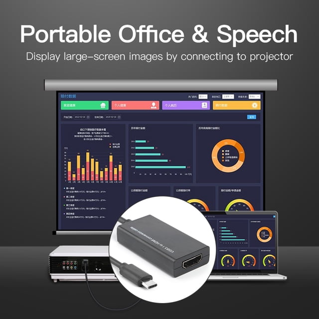 Adaptador Usb C A Hdmi Adaptador Usb 3.1 Tipo C A Hembra Compatible Con Hdmi Para Mhl Android Mobile Pho