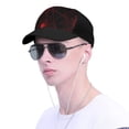 thumbnail image 4 of Xecao Red Spider On The Web print unisex vintage washed baseball cap, a soft and adjustable hat perfect for any casual style., 4 of 5