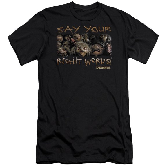 Labyrinth Say Your Right Words S/S Adult 30/1 T-Shirt Black