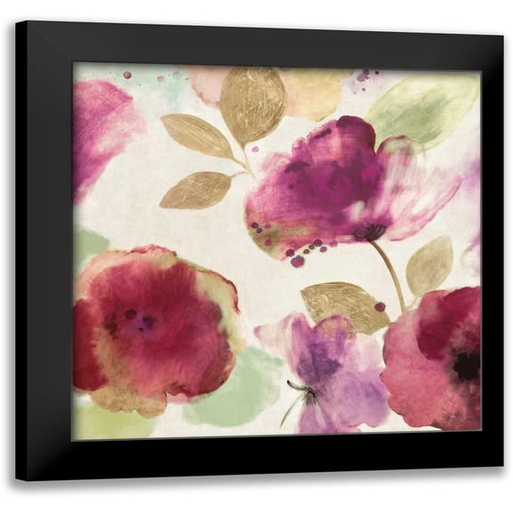 Wilson, Aimee 12x12 Black Modern Framed Museum Art Print Titled - Watercolour Florals I