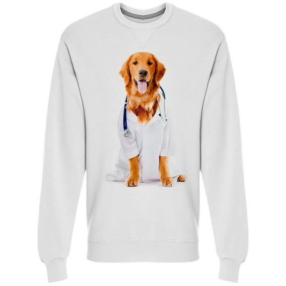 Dog Dressed As A Doctor   Sweatshirt Men -Image by Shutterstock, Male Small