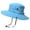 Blue, variant on Outdoor Sun Hat UPF 50 Protection Wide Brim with Ponytail Hole Mesh Side Adjustable Chin Strap for Hiking Camping Fishing Size:One Size