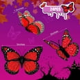 thumbnail image 2 of 24 Pieces Halloween Monarch Butterfly Decorations 3 Size Artificial Monarch Butterflies Wall Decor 3D Butterfly Wing Wall Art with Wire for Fall Wedding Home Bedroom Wall Decorations(Red), 2 of 5