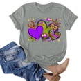 thumbnail image 2 of TSADFHJI Hauts Mignons pour Adolescentes Femmes T-Shirts Imprimés Mardi Décontractés Col Rond Manches Courtes Tunique Blouse TG Gris, 2 of 5