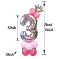 thumbnail image 3 of 13pcs/set Birthday Balloons Rainbow Number Foil Balloons Kids 1st Birthday Party Decorations Balloons Happy Birthday Balloon, 3 of 4