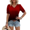 thumbnail image 4 of beishanbush Hot Sales Saving $10 Cute T Shirts Women's Blouse,V Neck Short Sleeve Button Loose Fit Casual Summer Top Under $10, 4 of 7