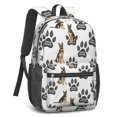 thumbnail image 2 of German Shepherd and Dog Paw Print 17" School Backpacks for Teens,Waterproof Oxford Fabric,S-Shape Padded Straps for School,Travel,Hiking,Camping, 2 of 6