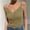 Khaki, variant on Women's Polyester-Spandex Lace-Trim V-Neck Ribbed Camisole with Slim Straps