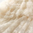 thumbnail image 4 of Npasoilc Gauze Skirts for Women Elastic High Waist Irregular Tiered Ruffle Hem A-Line Puffy Skirt Solid Color Casual Party Prom Skirt, 4 of 5