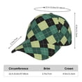 thumbnail image 2 of Sikiie Green Squares Unisex Vintage Washed Unstructured Baseball Cap Soft Cap Adjustable Unisex Baseball Hat Dad Hat, 2 of 6