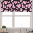thumbnail image 3 of Ambesonne Diamonds Valance & Curtain, Romatic Heart Shapes, 55"x45", Pale Pink Black, 3 of 6