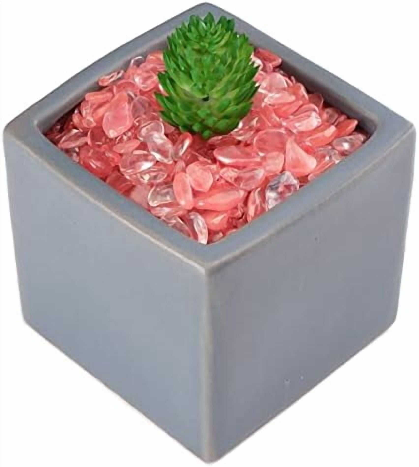 Decorative Pebbles, 2 Lbs/920g (Fill 2 Cups) Pink Crystal Quartz Stones Irregular Rock Gravel for Aquarium Turtle Tank Decoration/Succulent Plant Landscape/Flowerpot Vase Ornament