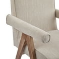 thumbnail image 6 of GDF Studio Contemporary Fabric Upholstered Dining Chair with Rubberwood Legs, Beige, Set of 2, 6 of 9
