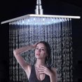 thumbnail image 4 of Chrome 8 inch Rain Shower Head LED Square Rainfall Overhead Sprayer Brass, 4 of 14