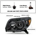 thumbnail image 3 of For 2006-2009 Toyota 4Runner Replacement Black Headlights lamps 06-09 Left+Right, 3 of 7