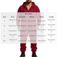 thumbnail image 2 of Ceisia Mens Loose Full Zip Hooded One Piece Jumpsuit Casual Sports Onesie Wine M Gift, 2 of 5