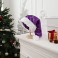 thumbnail image 2 of Christmas Hat,Santa Hat,Xmas Holiday Party Hat Classic Holiday Unisex Velvet New Year Party, 2 of 8