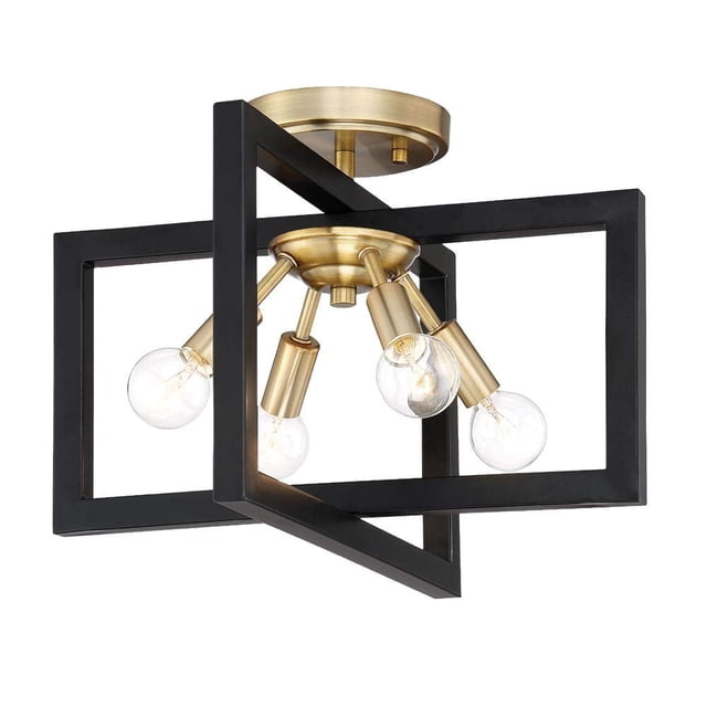 Designers Fountain 92811-AWB Xander - 4 Light Semi-Flush Mount, Aged Warm Brass Finish
