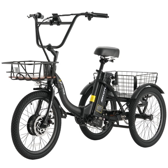Skeri Electric Tricycle for Adults, 20” Folding Electric Trike,3 Wheels Electric Scooter Bicycle, Peak 1000W Step-Thru Etrike with 48V 20AH UL2849 Removable Battery and Large Basket