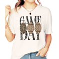 thumbnail image 4 of Game Day Football Shirt for Women Camo Leopard Graphic Tee, Ivory Shirt, L, 4 of 8