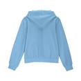 thumbnail image 4 of Girls' Full Zip Up Hoodie Jacket with Pocket Long Sleeve Hooded Crop Sweatshirt Outerwear Fall Winter Coat (11 Years, Light Blue), 4 of 7