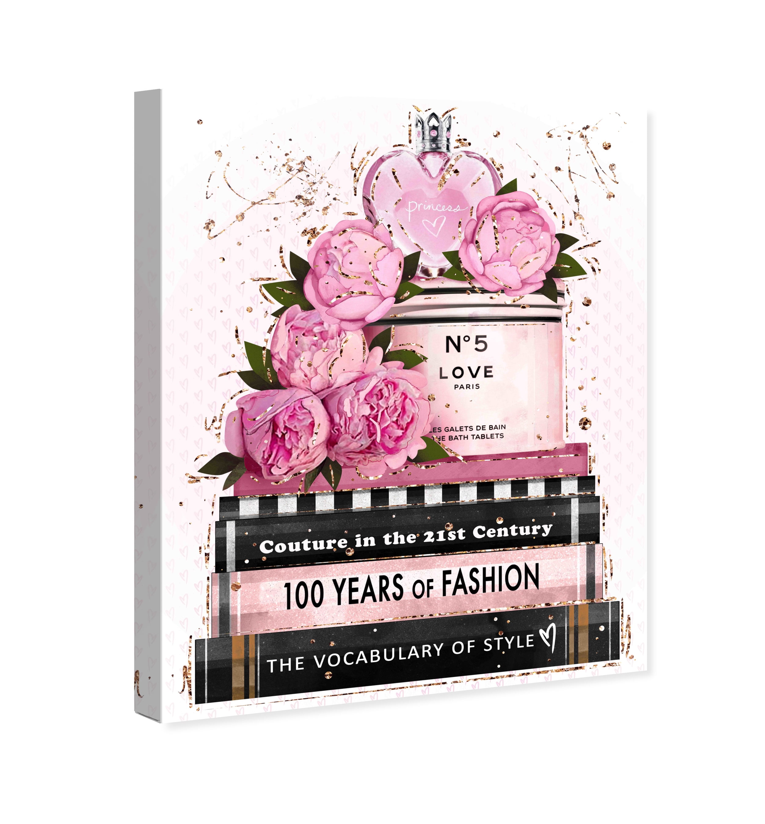 Fashion Books and Love Fashion and Glam Wall Art Print Pink 16x20
