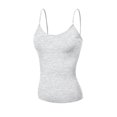thumbnail image 3 of Basic Women Camisole Cami Built-In Shelf Bra Adjst Strap Tank Top - Junior Size, 3 of 6