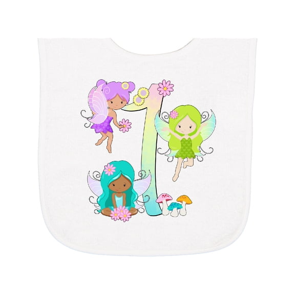 Inktastic Flower Fairies First Birthday Baby Terry Cloth Bib