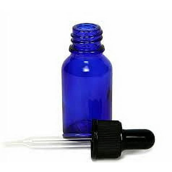 24 - Medical Sales Supply Cobalt Blue 15 ml (1/2 oz) Glass Bottles with Glass Eye Droppers